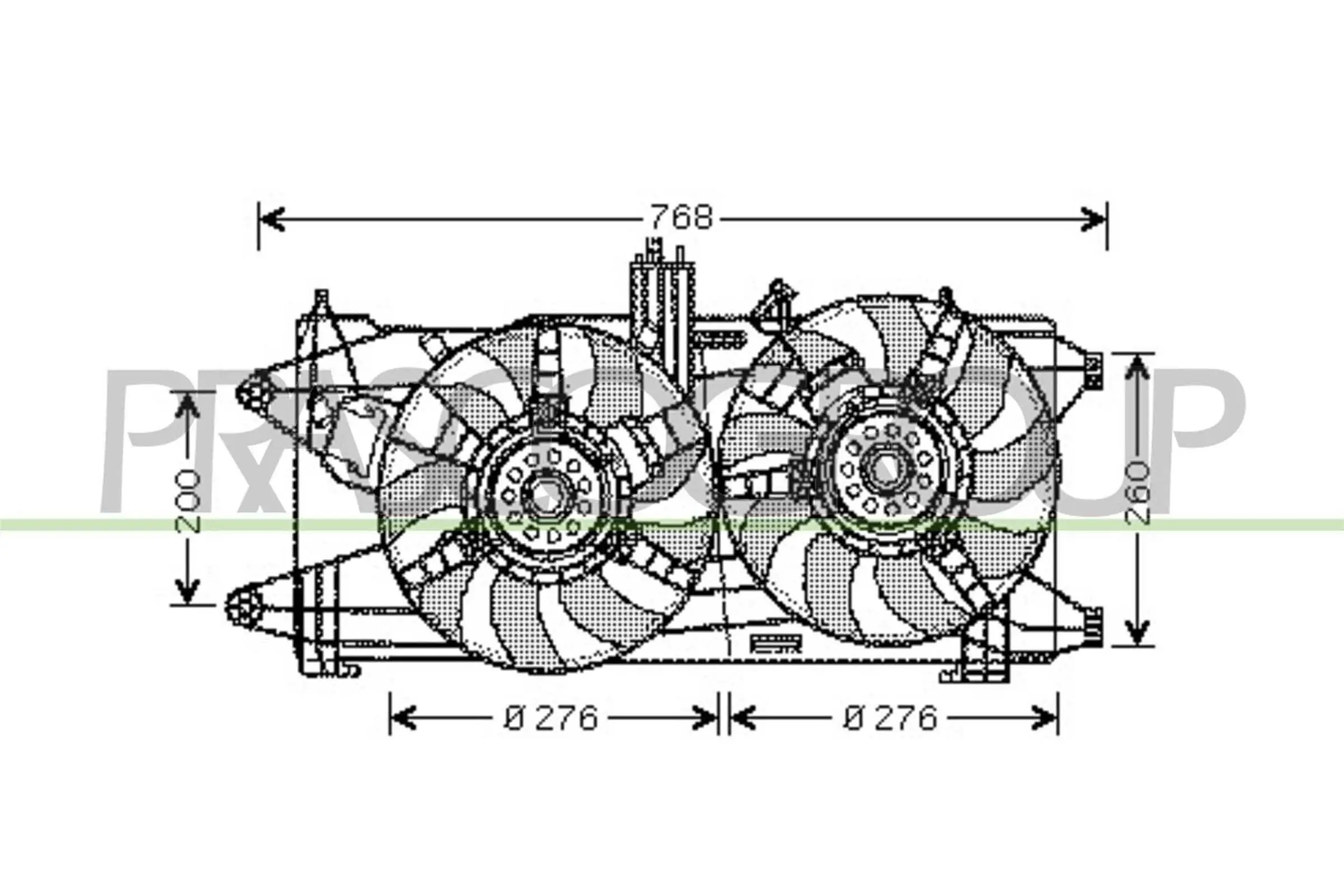 Lüfter, Motorkühlung 12 V PRASCO FT907F004