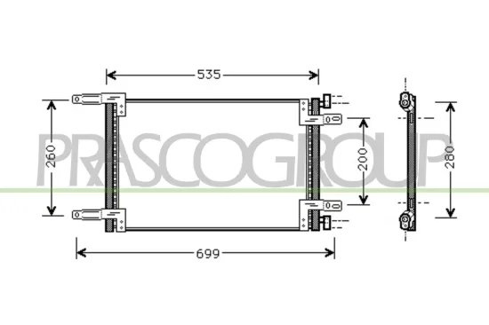 Kondensator, Klimaanlage PRASCO FT909C001 Bild Kondensator, Klimaanlage PRASCO FT909C001