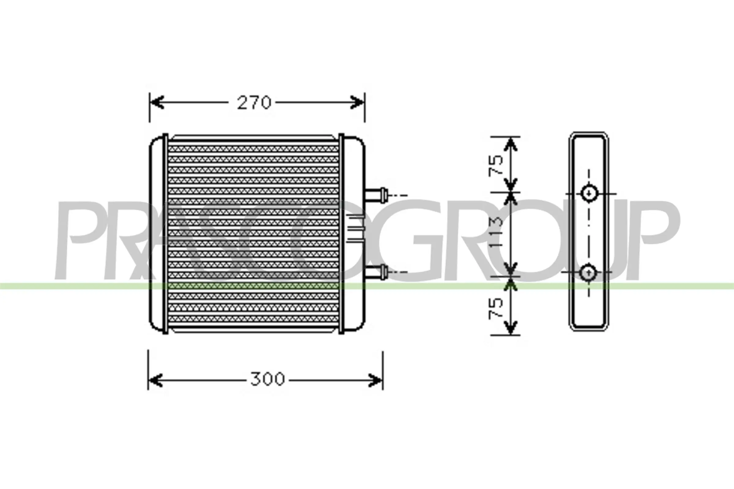 Wärmetauscher, Innenraumheizung PRASCO FT925H002