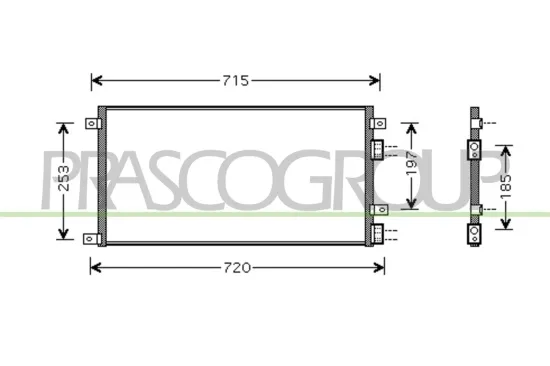 Kondensator, Klimaanlage PRASCO FT926C001 Bild Kondensator, Klimaanlage PRASCO FT926C001