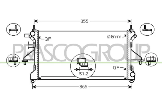 Kühler, Motorkühlung PRASCO FT930R001 Bild Kühler, Motorkühlung PRASCO FT930R001