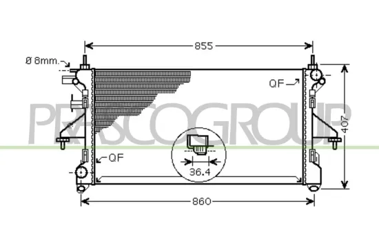 Kühler, Motorkühlung PRASCO FT930R006 Bild Kühler, Motorkühlung PRASCO FT930R006