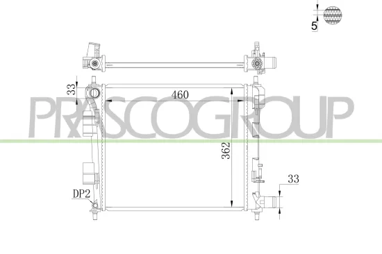Kühler, Motorkühlung PRASCO HN004R001 Bild Kühler, Motorkühlung PRASCO HN004R001
