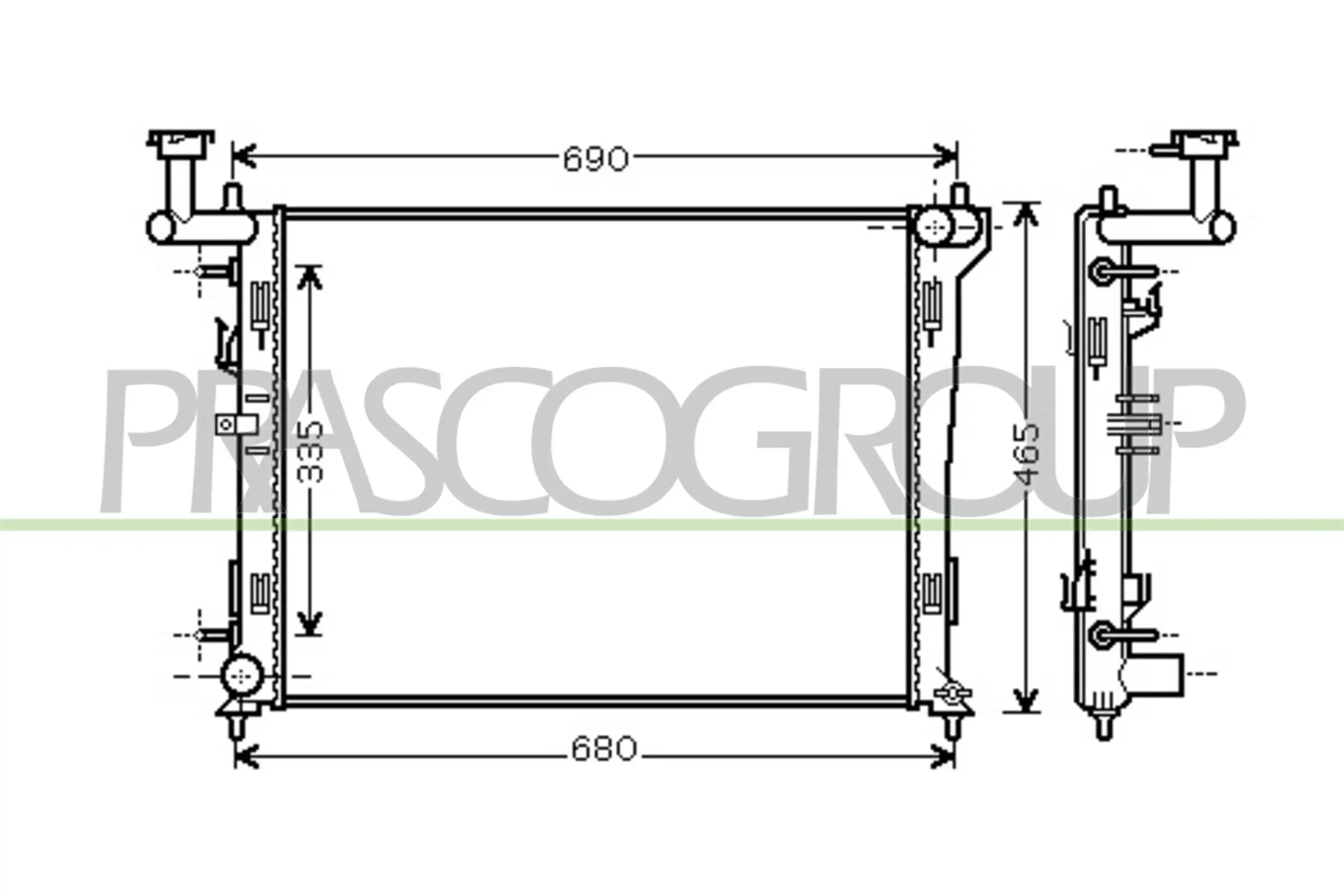 Kühler, Motorkühlung PRASCO HN040R002
