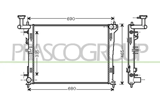 Kühler, Motorkühlung PRASCO HN040R002 Bild Kühler, Motorkühlung PRASCO HN040R002
