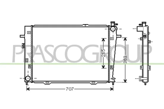 Kühler, Motorkühlung PRASCO HN802R014 Bild Kühler, Motorkühlung PRASCO HN802R014
