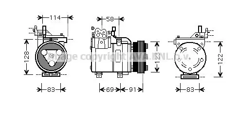 Kompressor, Klimaanlage PRASCO HYK196