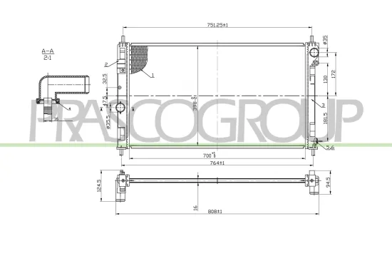 Kühler, Motorkühlung PRASCO JE030R001 Bild Kühler, Motorkühlung PRASCO JE030R001