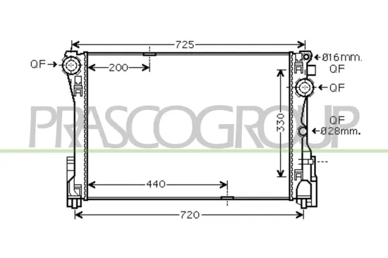 Kühler, Motorkühlung PRASCO ME029R006 Bild Kühler, Motorkühlung PRASCO ME029R006