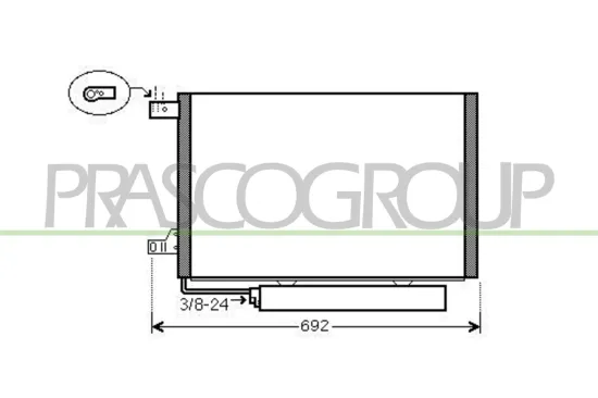 Kondensator, Klimaanlage PRASCO ME324C002 Bild Kondensator, Klimaanlage PRASCO ME324C002