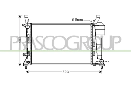 Kühler, Motorkühlung PRASCO ME324R001 Bild Kühler, Motorkühlung PRASCO ME324R001