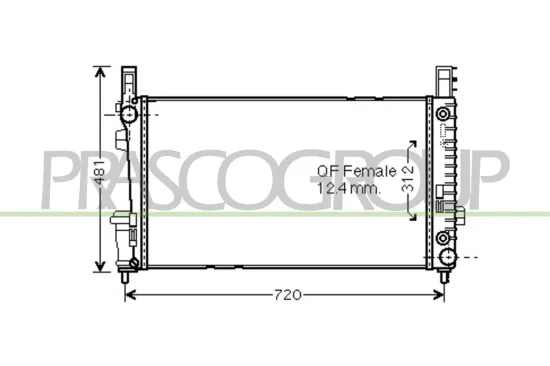 Kühler, Motorkühlung PRASCO ME324R003 Bild Kühler, Motorkühlung PRASCO ME324R003