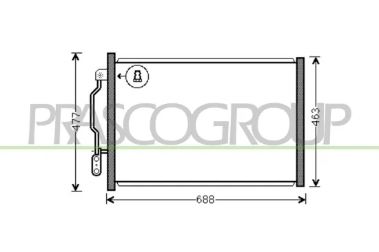 Kondensator, Klimaanlage PRASCO ME526C003 Bild Kondensator, Klimaanlage PRASCO ME526C003