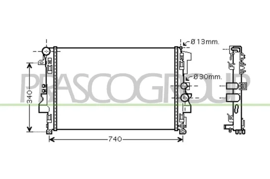 Kühler, Motorkühlung PRASCO ME907R014 Bild Kühler, Motorkühlung PRASCO ME907R014