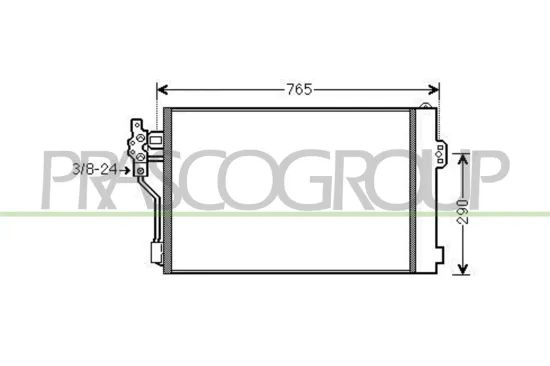 Kondensator, Klimaanlage PRASCO ME909C002 Bild Kondensator, Klimaanlage PRASCO ME909C002