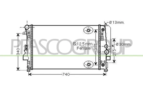 Kühler, Motorkühlung PRASCO ME909R001 Bild Kühler, Motorkühlung PRASCO ME909R001