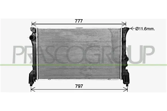 Kühler, Motorkühlung PRASCO ME912R001 Bild Kühler, Motorkühlung PRASCO ME912R001
