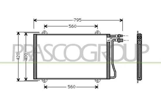 Kondensator, Klimaanlage PRASCO ME915C001 Bild Kondensator, Klimaanlage PRASCO ME915C001