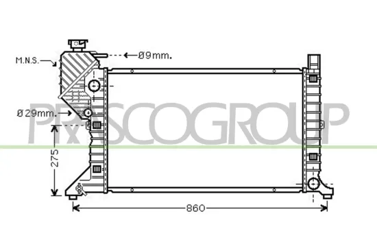 Kühler, Motorkühlung PRASCO ME915R004 Bild Kühler, Motorkühlung PRASCO ME915R004