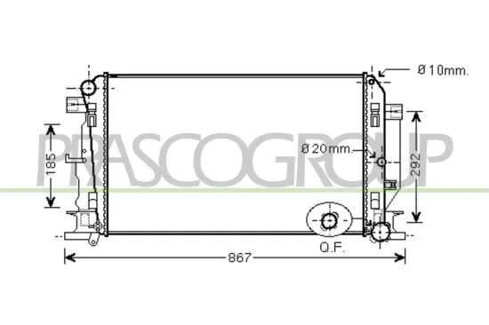 Kühler, Motorkühlung PRASCO ME919R001 Bild Kühler, Motorkühlung PRASCO ME919R001