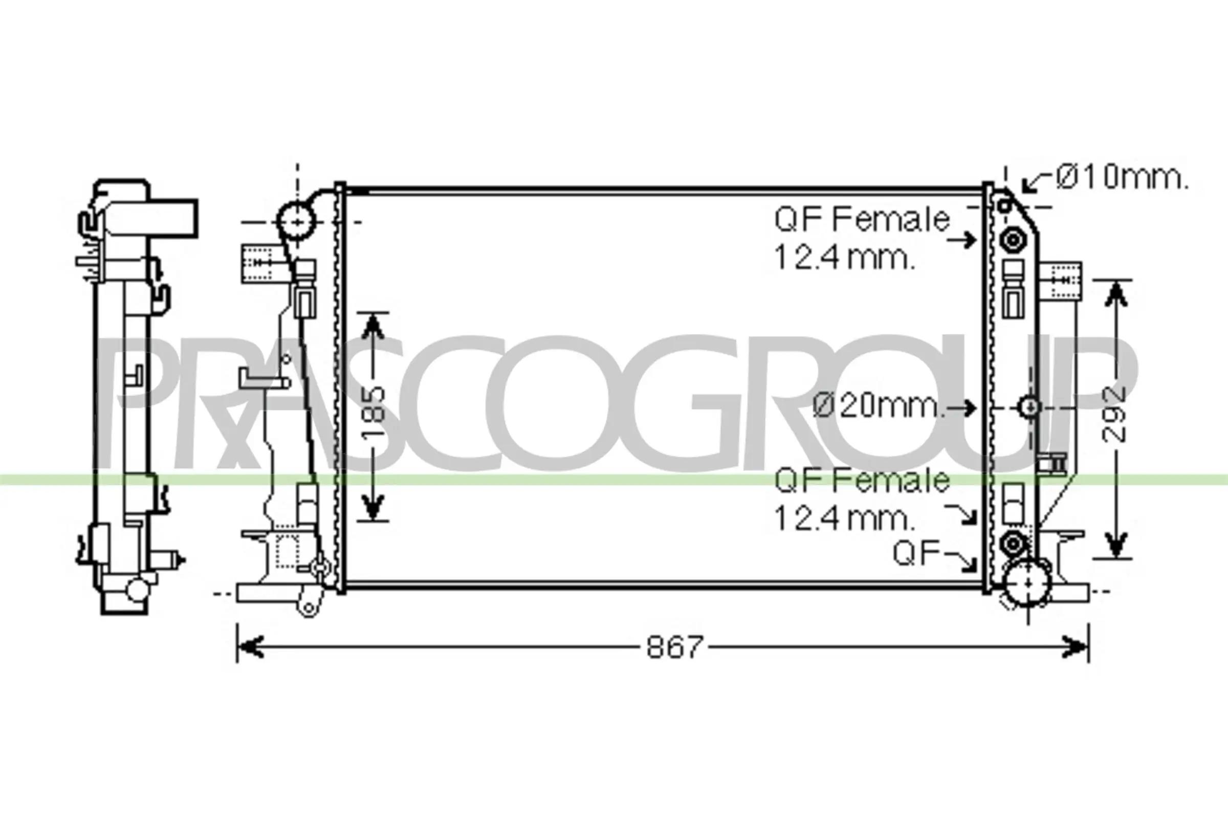 Kühler, Motorkühlung PRASCO ME919R006