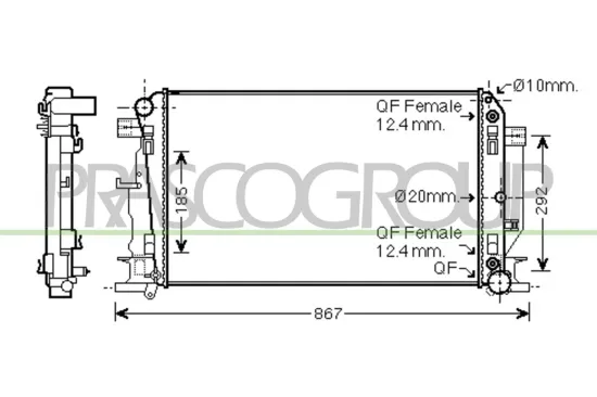 Kühler, Motorkühlung PRASCO ME919R006 Bild Kühler, Motorkühlung PRASCO ME919R006