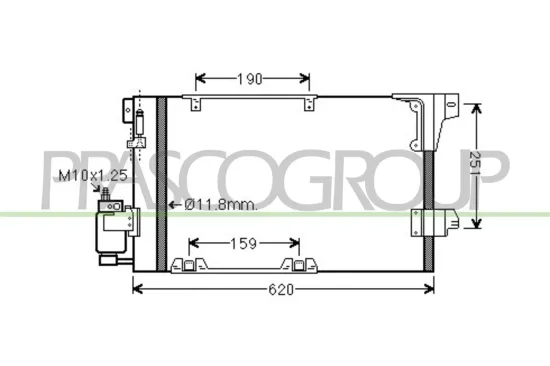Kondensator, Klimaanlage PRASCO OP017C002 Bild Kondensator, Klimaanlage PRASCO OP017C002