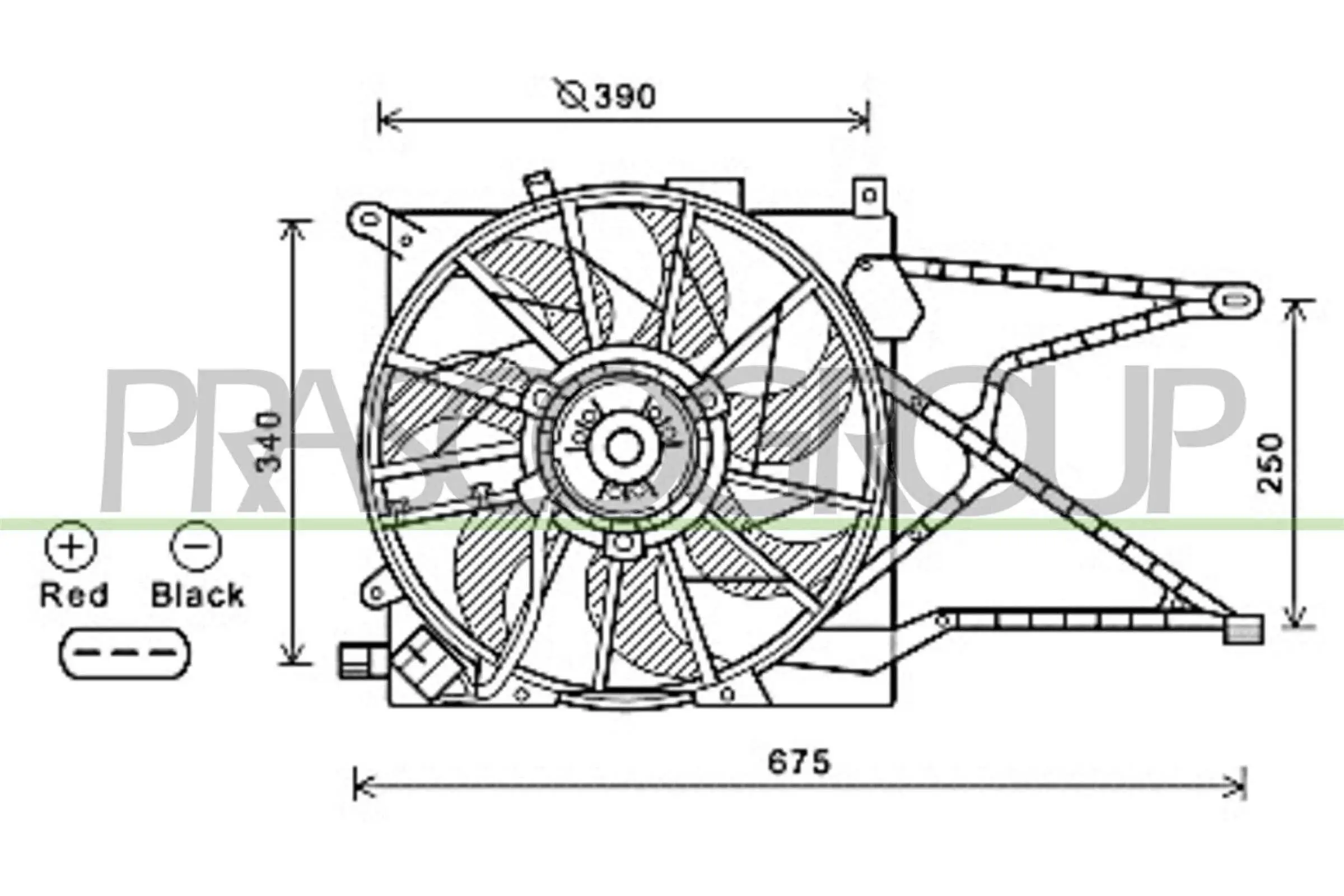 Lüfter, Motorkühlung 12 V PRASCO OP017F007