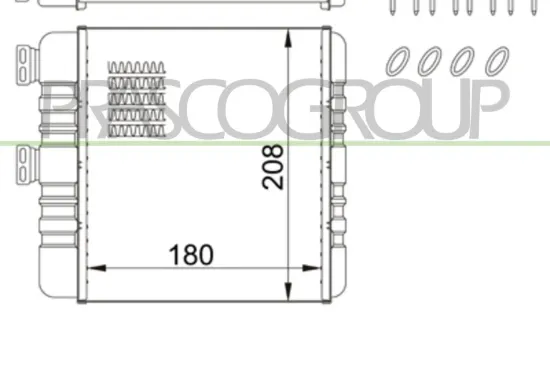 Wärmetauscher, Innenraumheizung PRASCO OP017H005 Bild Wärmetauscher, Innenraumheizung PRASCO OP017H005
