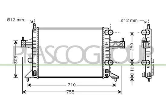 Kühler, Motorkühlung PRASCO OP030R001 Bild Kühler, Motorkühlung PRASCO OP030R001