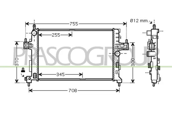 Kühler, Motorkühlung PRASCO OP032R002 Bild Kühler, Motorkühlung PRASCO OP032R002