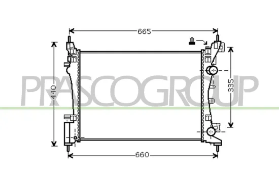 Kühler, Motorkühlung PRASCO OP034R002 Bild Kühler, Motorkühlung PRASCO OP034R002