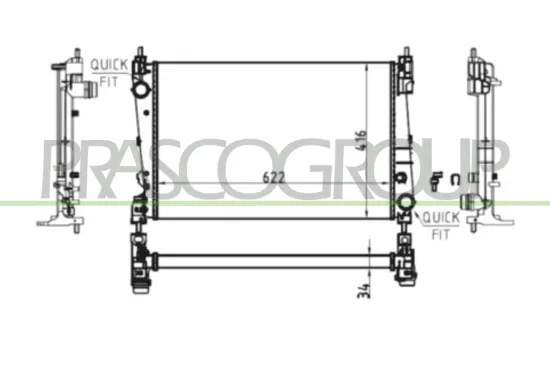 Kühler, Motorkühlung PRASCO OP035R004 Bild Kühler, Motorkühlung PRASCO OP035R004