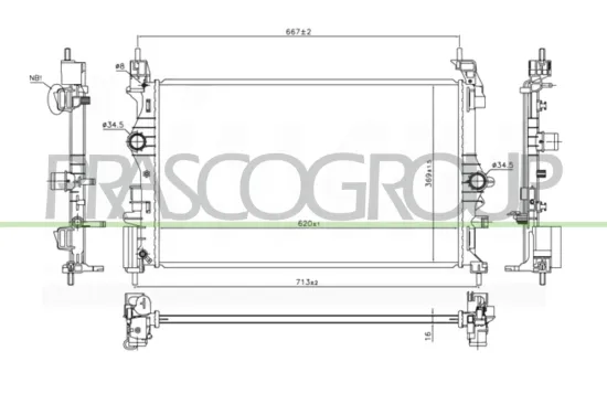 Kühler, Motorkühlung PRASCO OP036R002 Bild Kühler, Motorkühlung PRASCO OP036R002