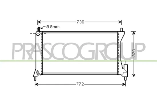 Kühler, Motorkühlung PRASCO OP304R003 Bild Kühler, Motorkühlung PRASCO OP304R003