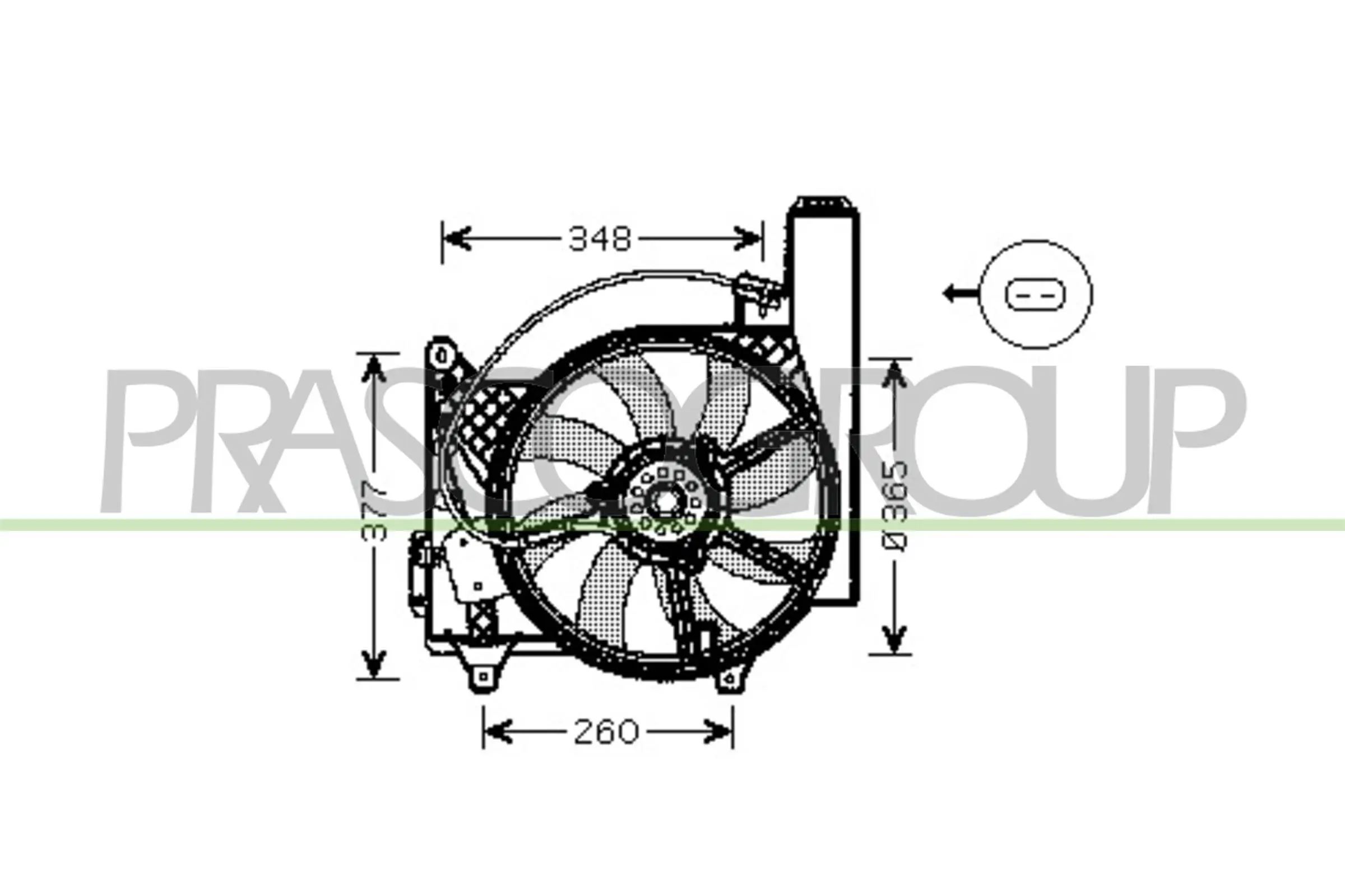 Lüfter, Motorkühlung 12 V PRASCO OP350F002