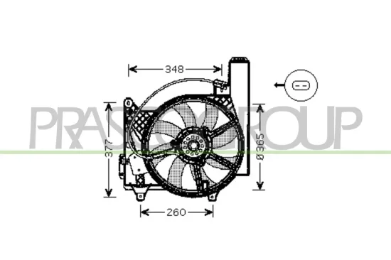 Lüfter, Motorkühlung 12 V PRASCO OP350F002 Bild Lüfter, Motorkühlung 12 V PRASCO OP350F002