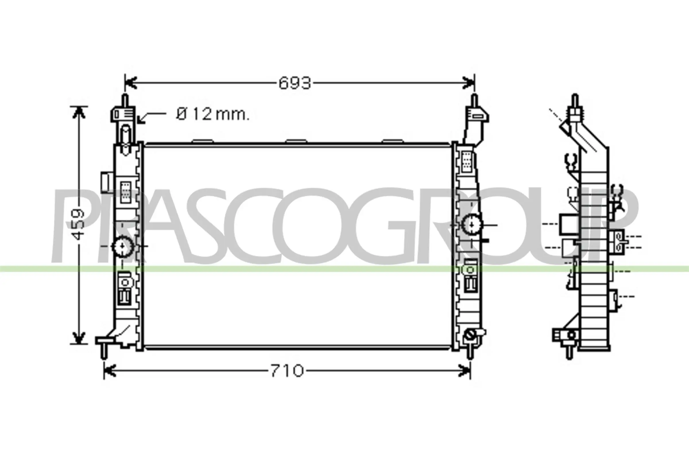 Kühler, Motorkühlung PRASCO OP350R001