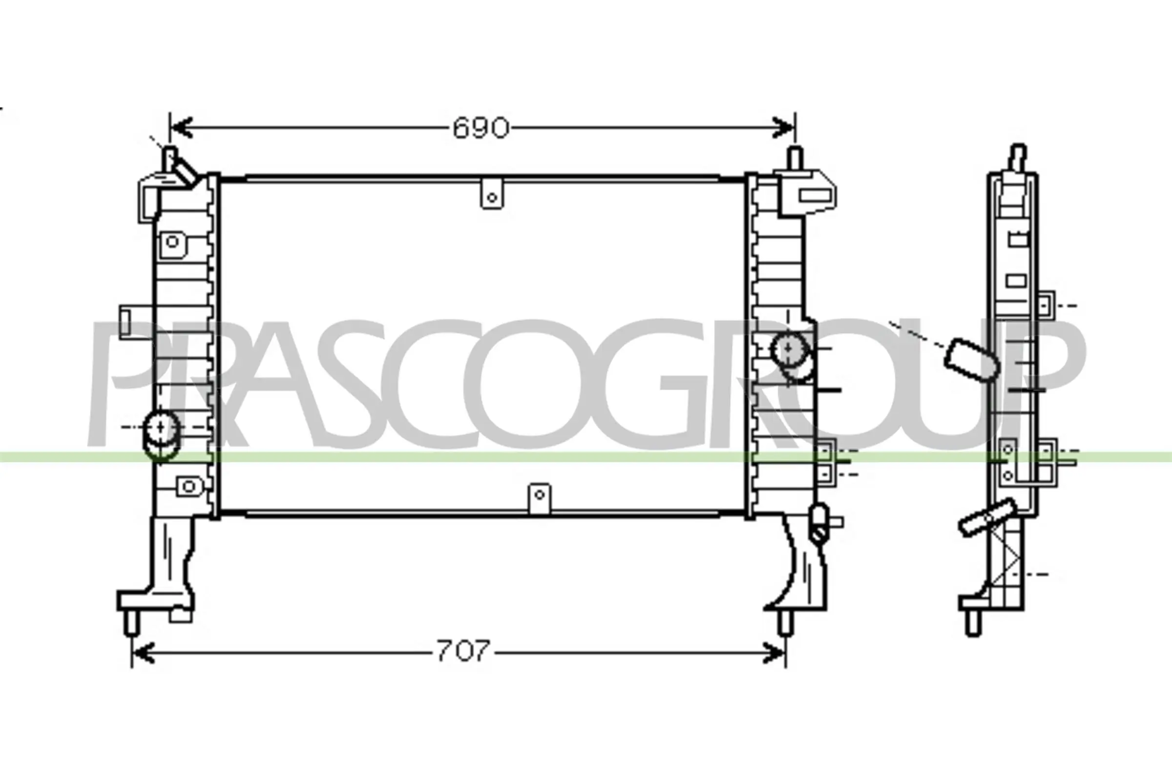 Kühler, Motorkühlung PRASCO OP350R002