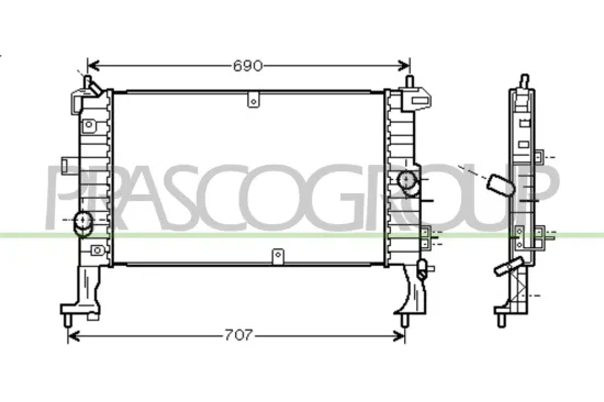 Kühler, Motorkühlung PRASCO OP350R002 Bild Kühler, Motorkühlung PRASCO OP350R002