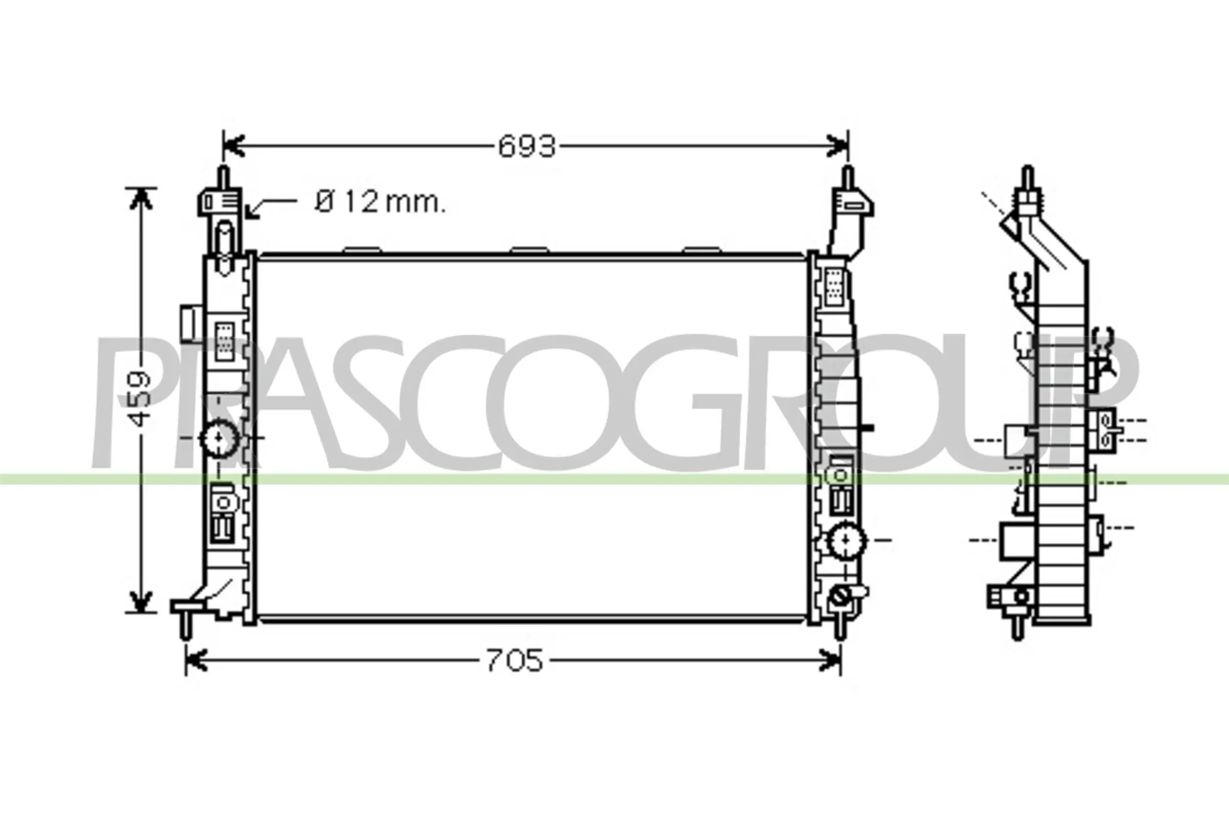 Kühler, Motorkühlung PRASCO OP350R003