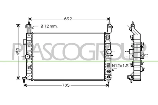 Kühler, Motorkühlung PRASCO OP350R006 Bild Kühler, Motorkühlung PRASCO OP350R006
