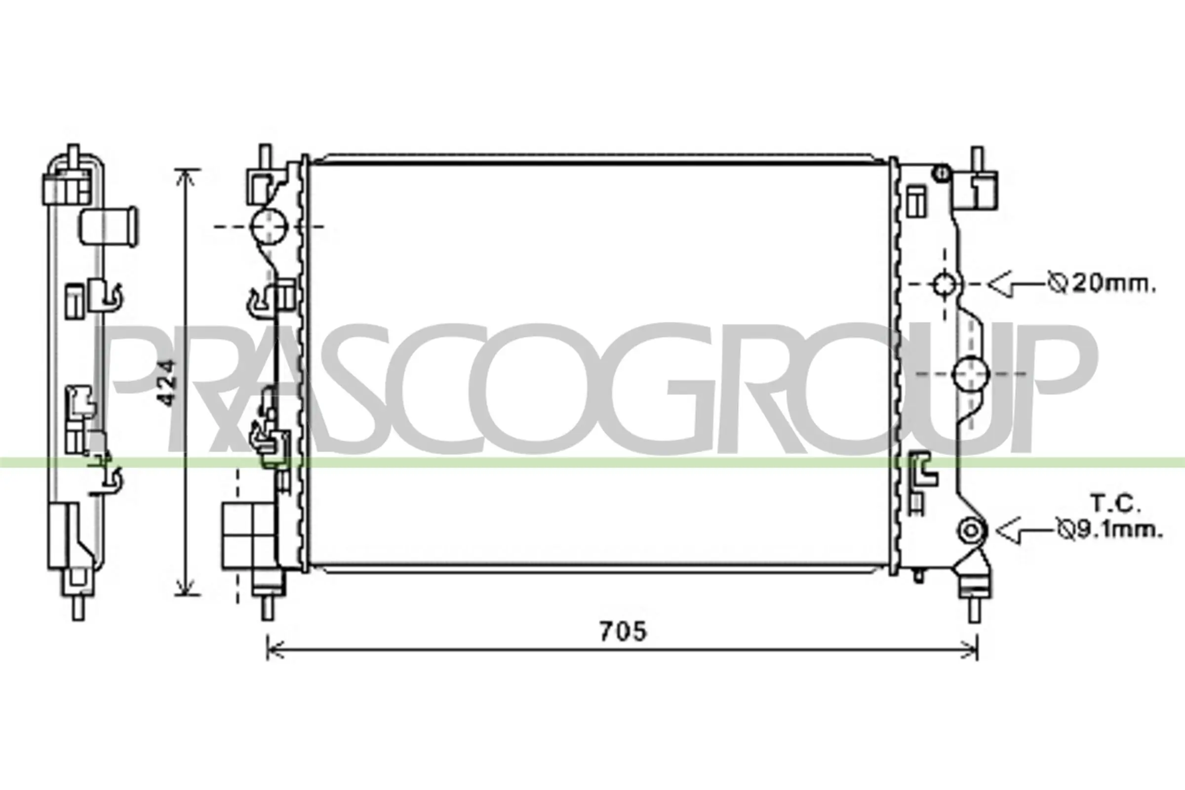 Kühler, Motorkühlung PRASCO OP700R003