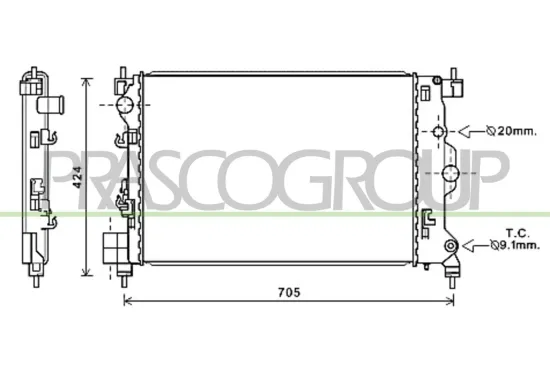 Kühler, Motorkühlung PRASCO OP700R003 Bild Kühler, Motorkühlung PRASCO OP700R003
