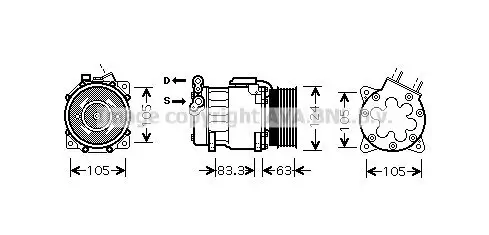 Kompressor, Klimaanlage PRASCO PEK306 Bild Kompressor, Klimaanlage PRASCO PEK306