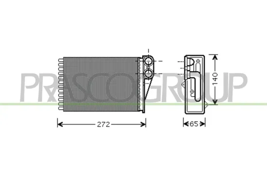 Wärmetauscher, Innenraumheizung PRASCO PG320H001 Bild Wärmetauscher, Innenraumheizung PRASCO PG320H001