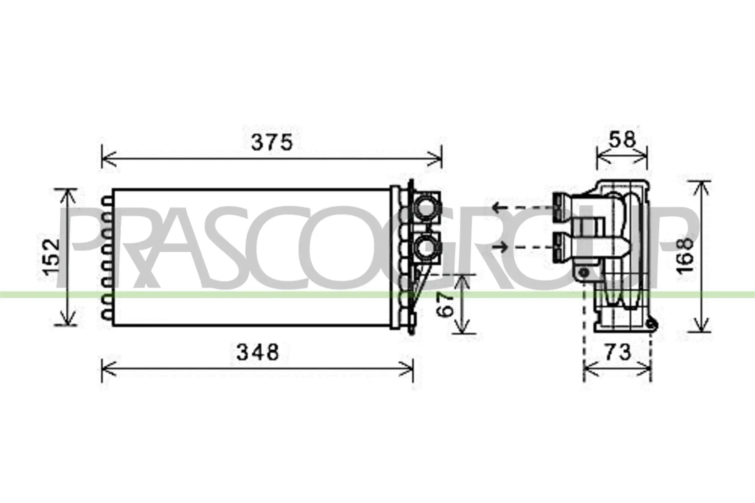 Wärmetauscher, Innenraumheizung PRASCO PG520H001