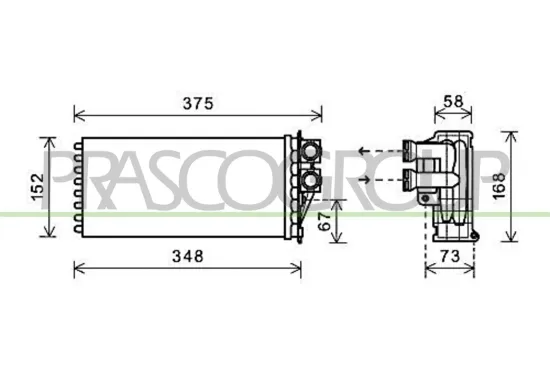 Wärmetauscher, Innenraumheizung PRASCO PG520H001 Bild Wärmetauscher, Innenraumheizung PRASCO PG520H001