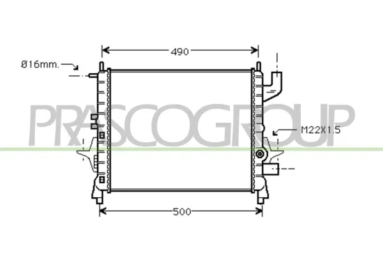 Kühler, Motorkühlung PRASCO RN025R006 Bild Kühler, Motorkühlung PRASCO RN025R006
