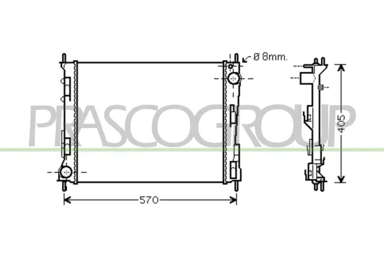 Kühler, Motorkühlung PRASCO RN025R009 Bild Kühler, Motorkühlung PRASCO RN025R009